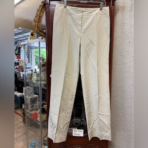 ESCADA tanja pants tan large 42 straight leg trousers ankle crop office attire